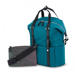 SAMSONITE & SARAH JESSICA PARKER: THE CARRIED AWAY CONVERTIBLE-Teal/Black Glitter Glow SAMSONITE & SARAH JESSICA PARKER: THE CARRIED AWAY CONVERTIBLE-Teal/Black Glitter Glow